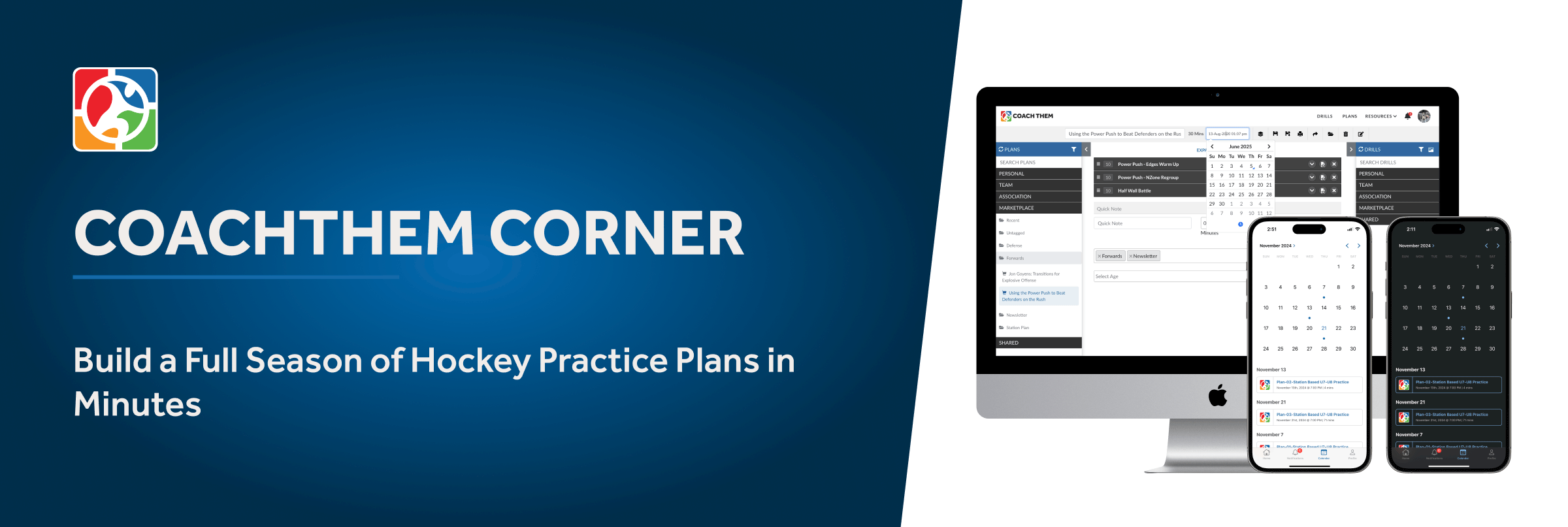 How to Build, Save, and Share a Full-Season Hockey Practice Plan Template Library in CoachThem