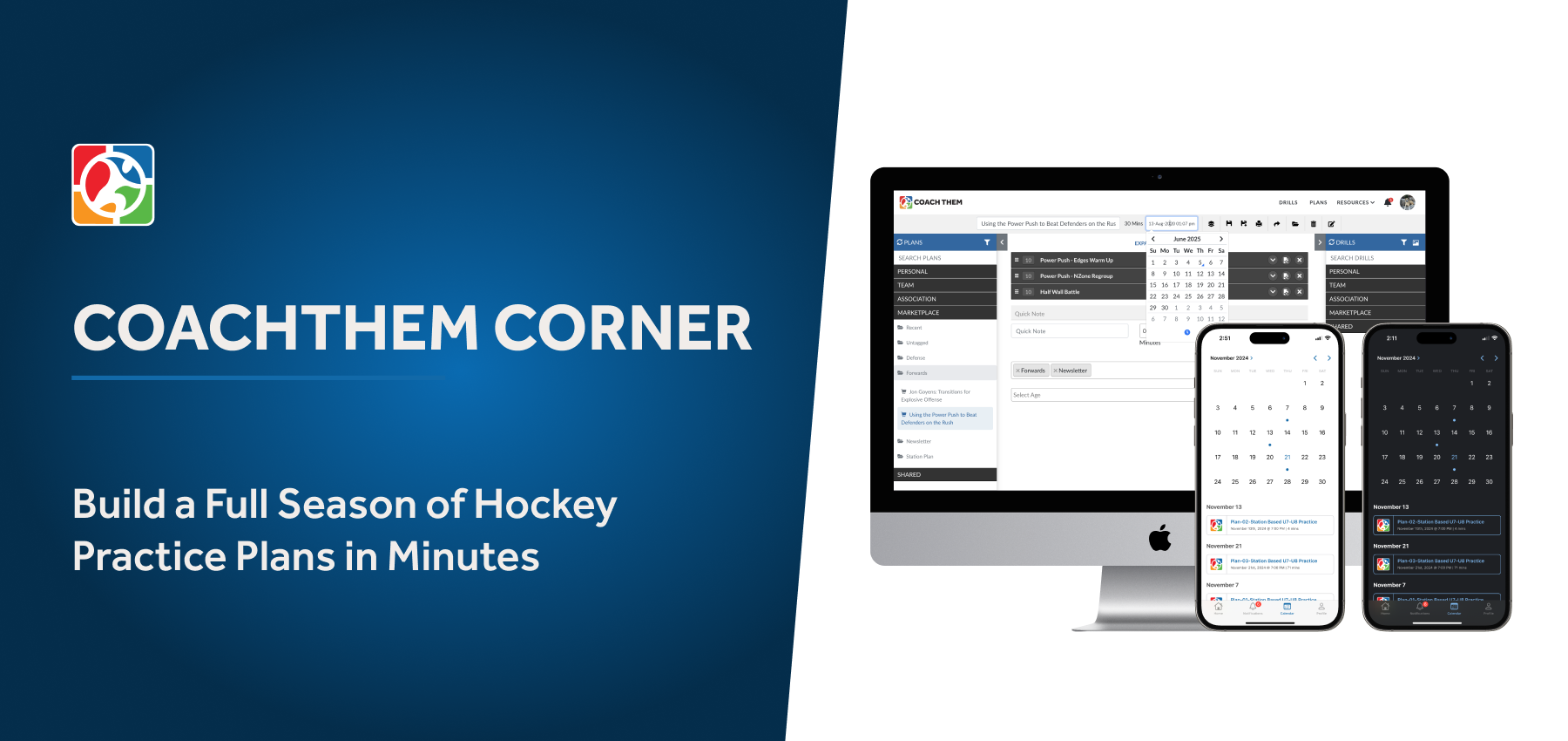 How to Build, Save, and Share a Full-Season Hockey Practice Plan Template Library in CoachThem